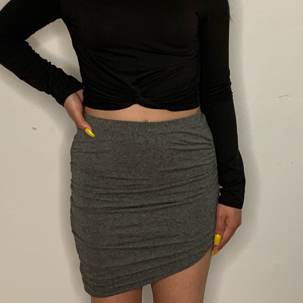 Gray mini skirt